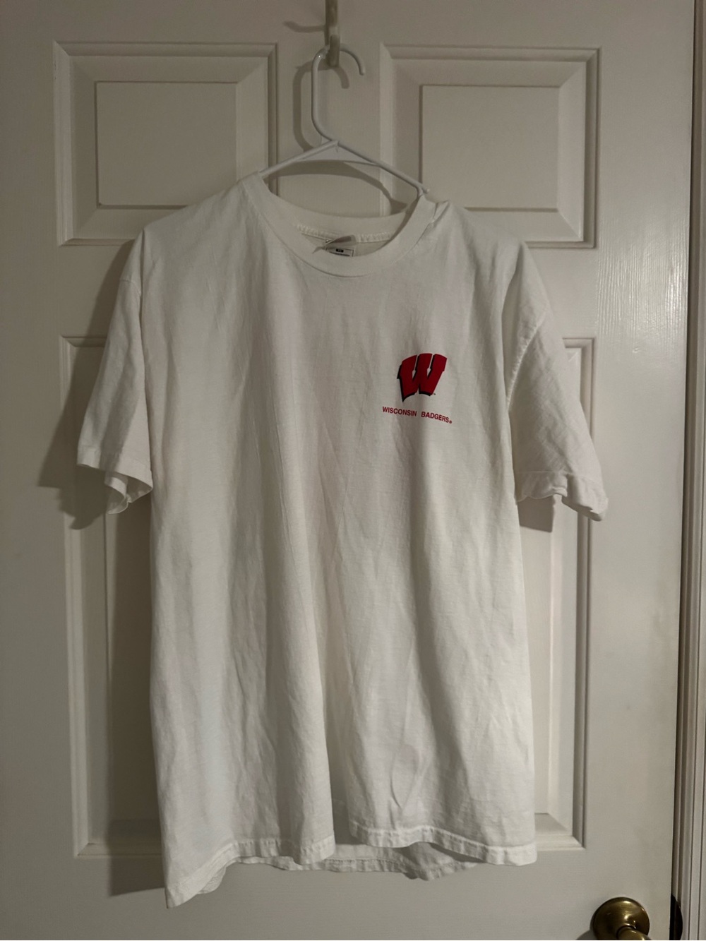 Wisconsin Badgers White Short-Sleeve Logo Tee